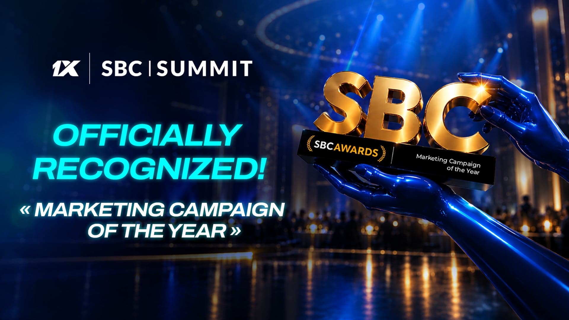1xBet honored with an award at the SBC Awards in Lisbon